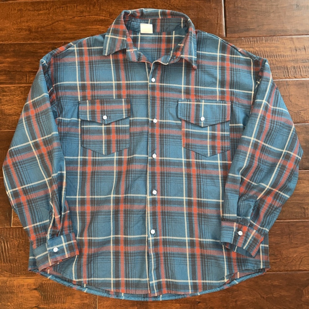 Retro Rarri Plaid Flannel‎ Shirt Button Up Men's Size 2XL Streetwear